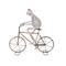 19.5" Frog on Bicycle Metal Garden Sculpture with Gold Accents